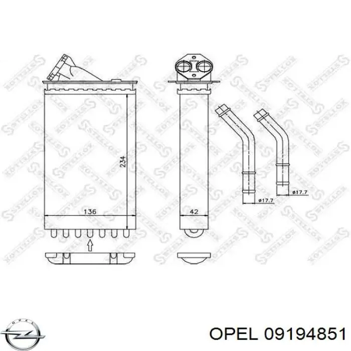 Радіатор пічки (обігрівача) Opel 09194851 ціна, від 18.19 USD