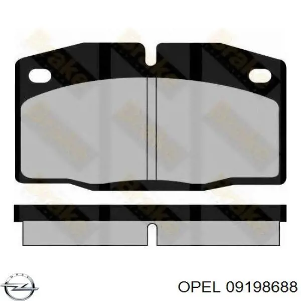 09198688 Opel колодки гальмівні передні, дискові