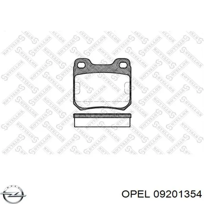 09201354 Opel колодки гальмові задні, дискові