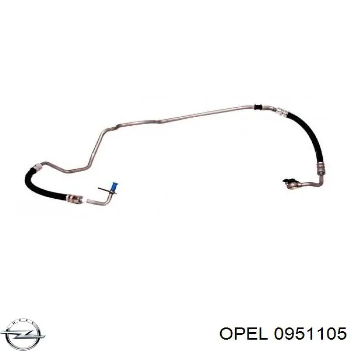 0951105 Opel шланг гпк, високого тиску гідропідсилювача керма (рейки)