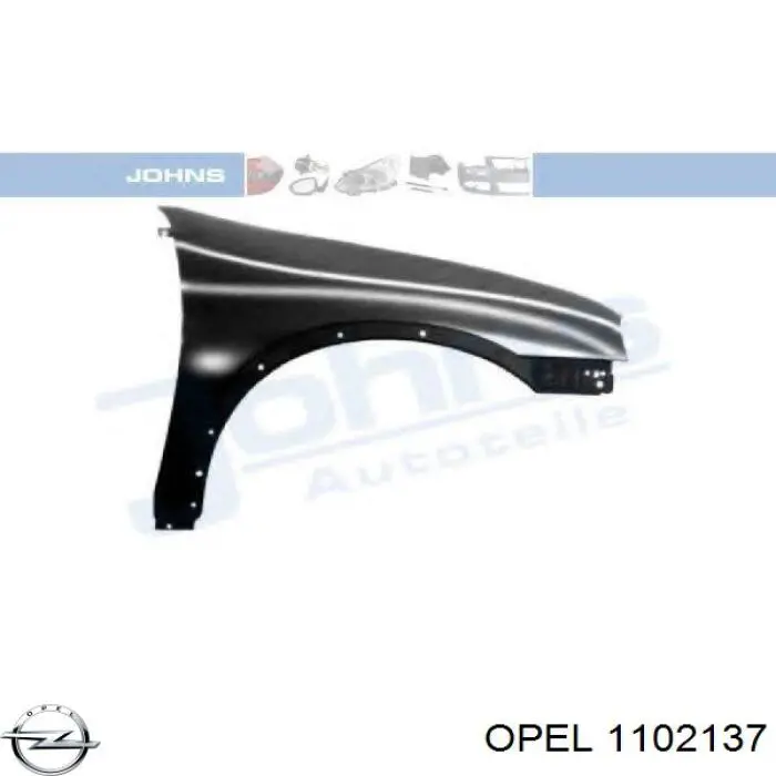 1102137 Opel Крило переднє праве