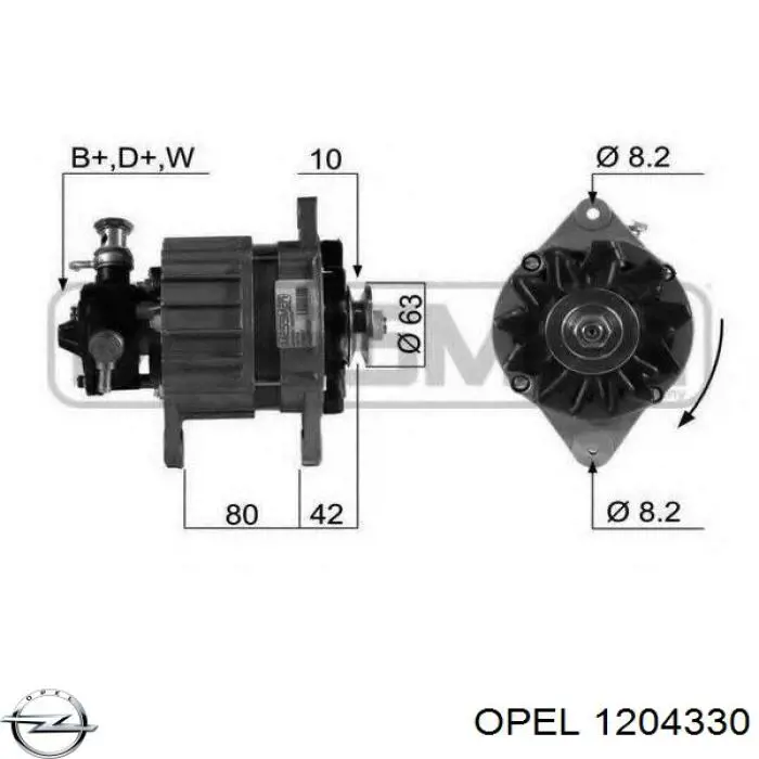 1204330 Opel генератор