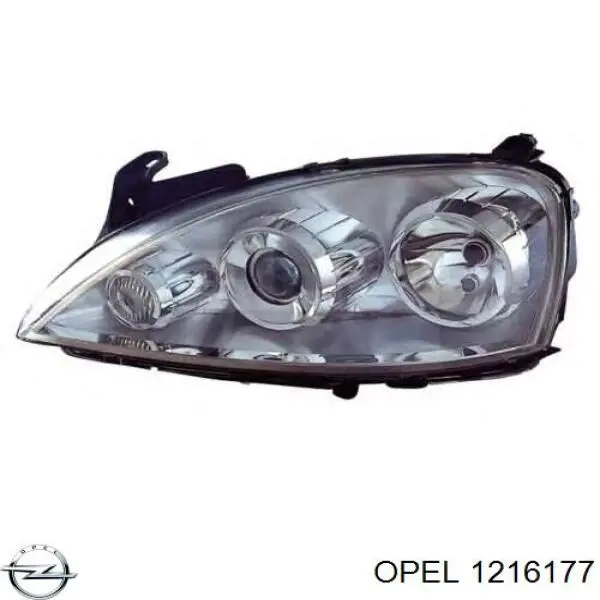 Основна фара в зборі ліва Opel 1216177