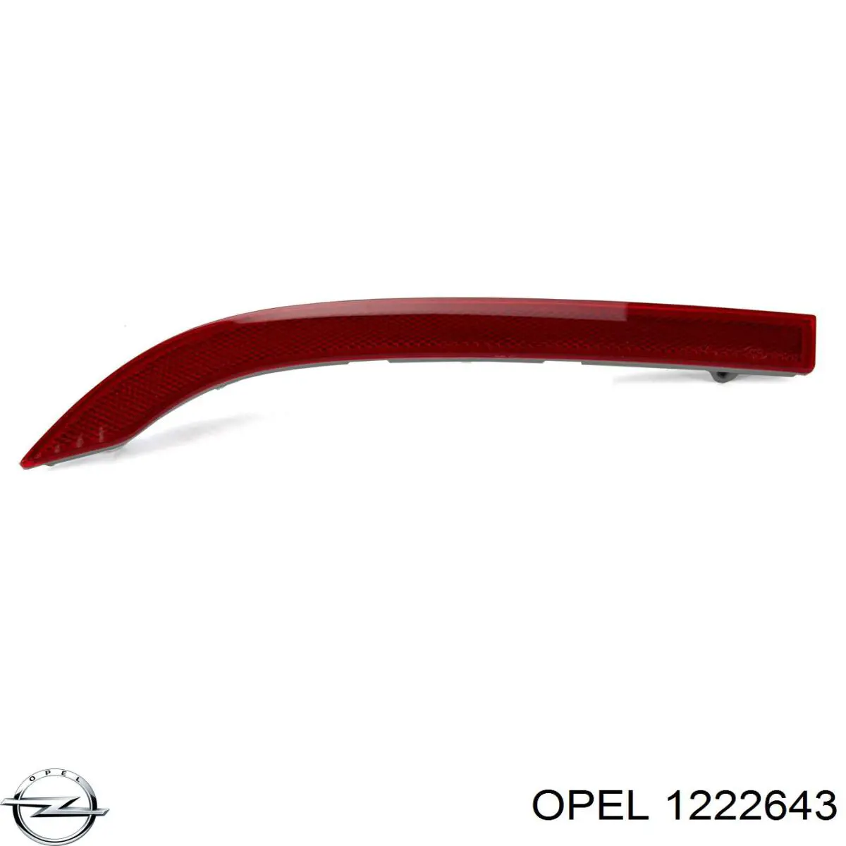 1222643 Opel катафот (відбивач заднього бампера, лівий)