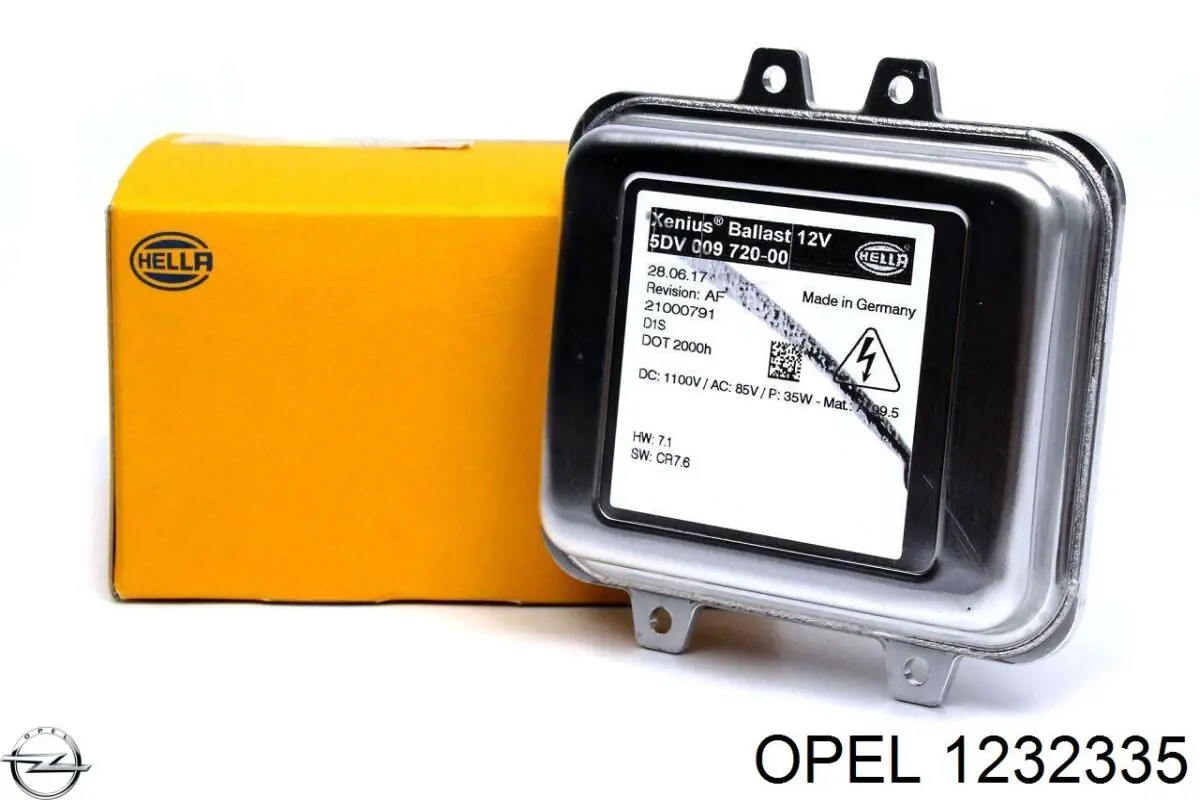 Блок розпалювання, ксенон 1232335 Opel