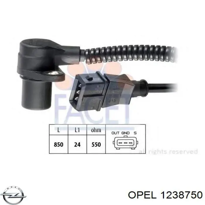 Купити 1238750 Opel Датчик положення (оборотів) коленвалу