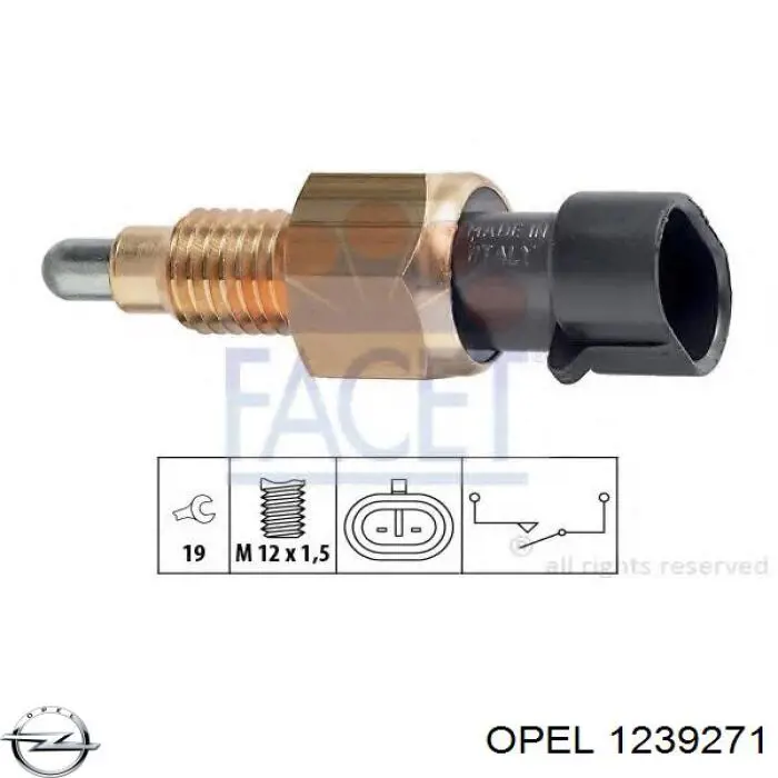 1239271 Opel Датчик включення ліхтарів заднього ходу