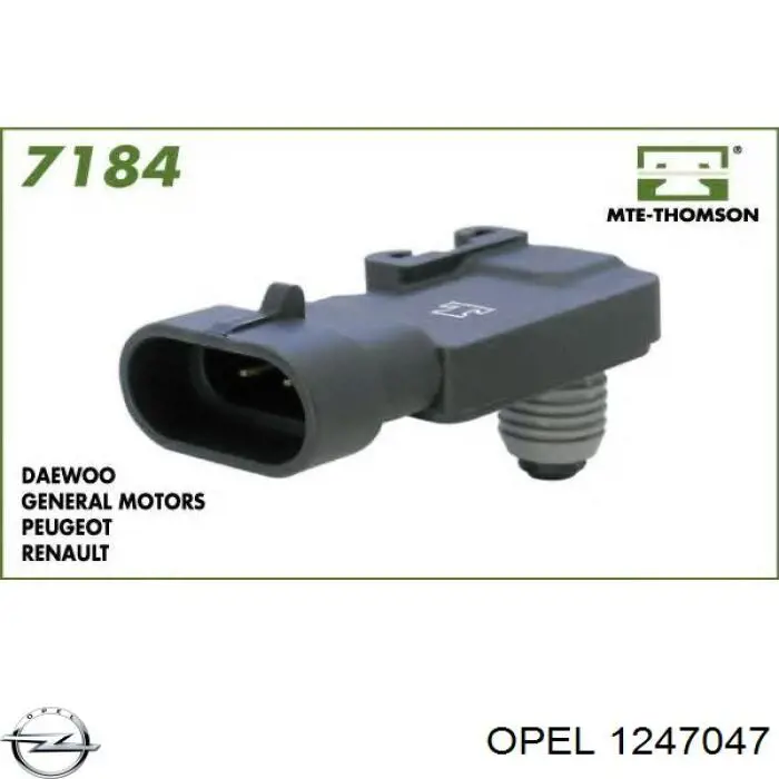 1247047 Opel датчик тиску у впускному колекторі, map