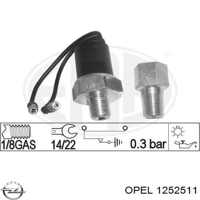 Датчик тиску масла 1252511 Opel