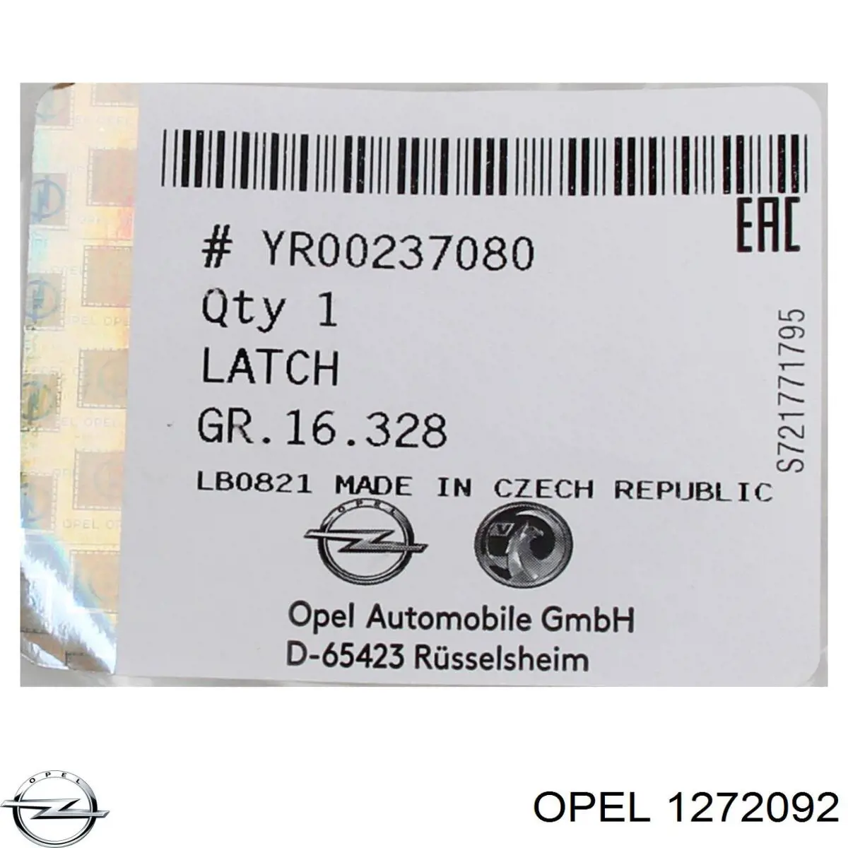 Щітка-двірник лобового скла, водійська 1272092 Opel