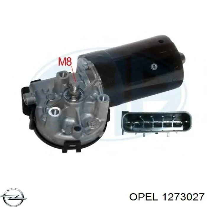 1273027 Opel двигун склоочисника лобового скла (трапеції)