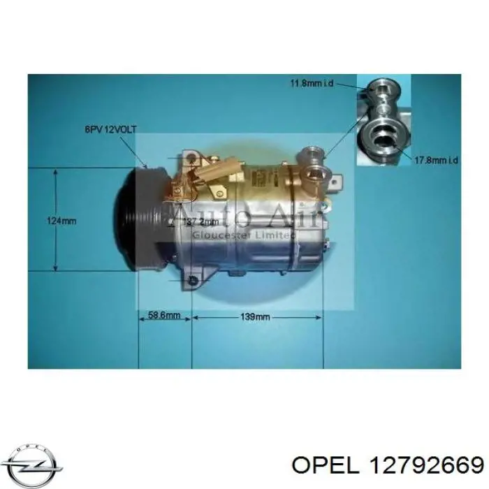 Компресор кондиціонера 12792669 General Motors