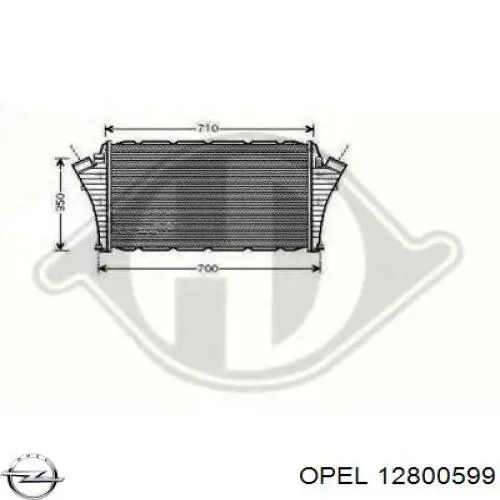 12800599 Opel радіатор интеркуллера