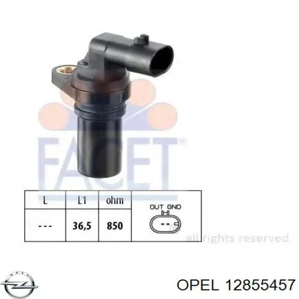 12855457 Opel датчик положення (оборотів коленвалу)