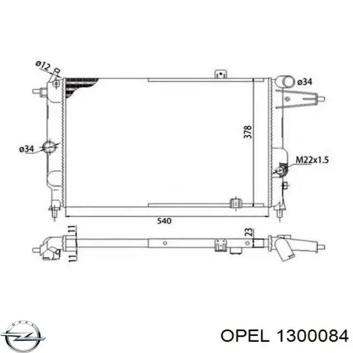 Купити 1300084 Opel Радіатор двигуна