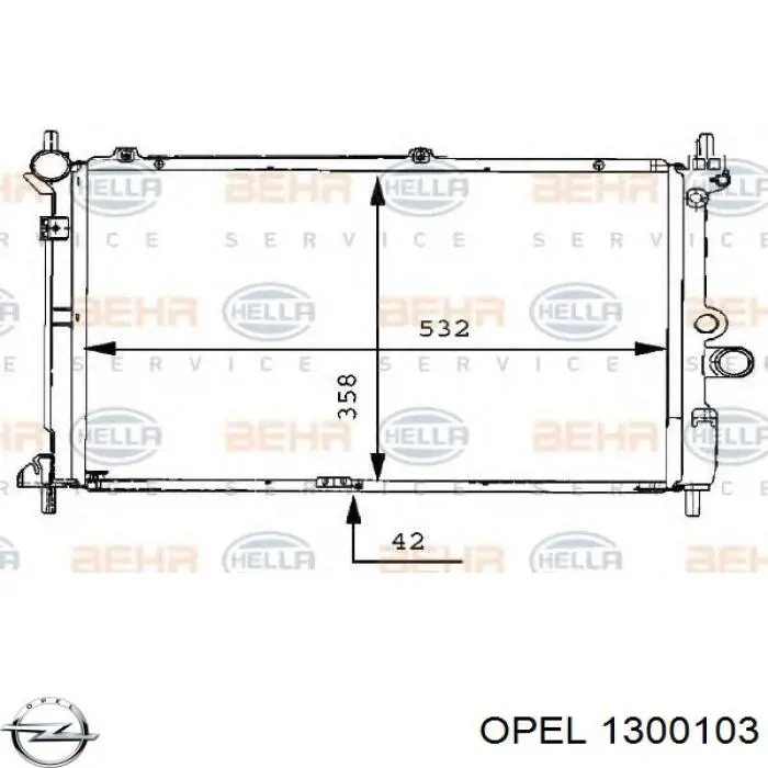 1300103 Opel радіатор охолодження двигуна