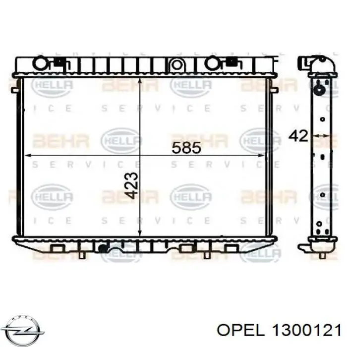 1300121 Opel Радіатор охолодження двигуна