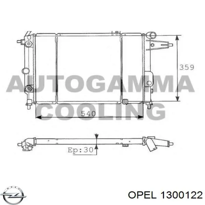 Радіатор 1300122 Opel