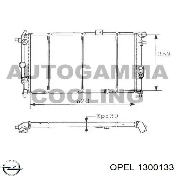Радіатор основний Opel 1300133 ціна, від 60.30 USD