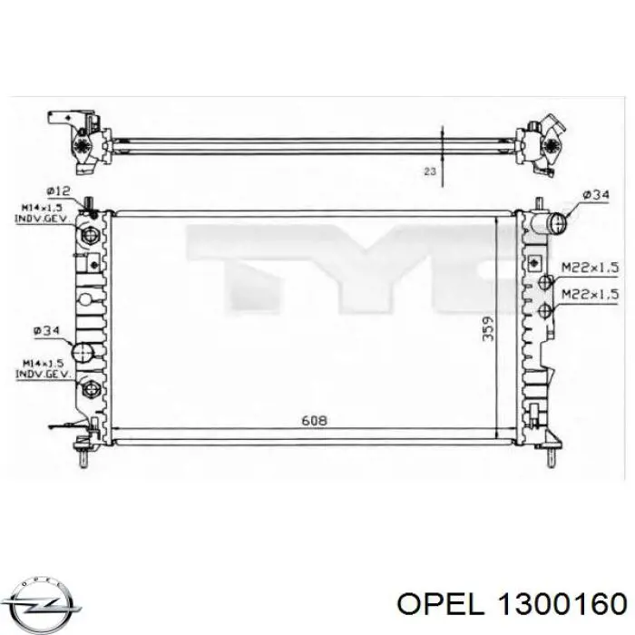 Радіатор основний Opel 1300160 ціна, від 61.18 USD