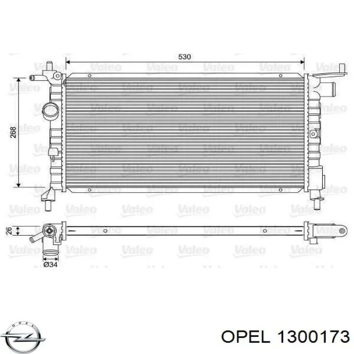 Радіатор 1300173 Opel