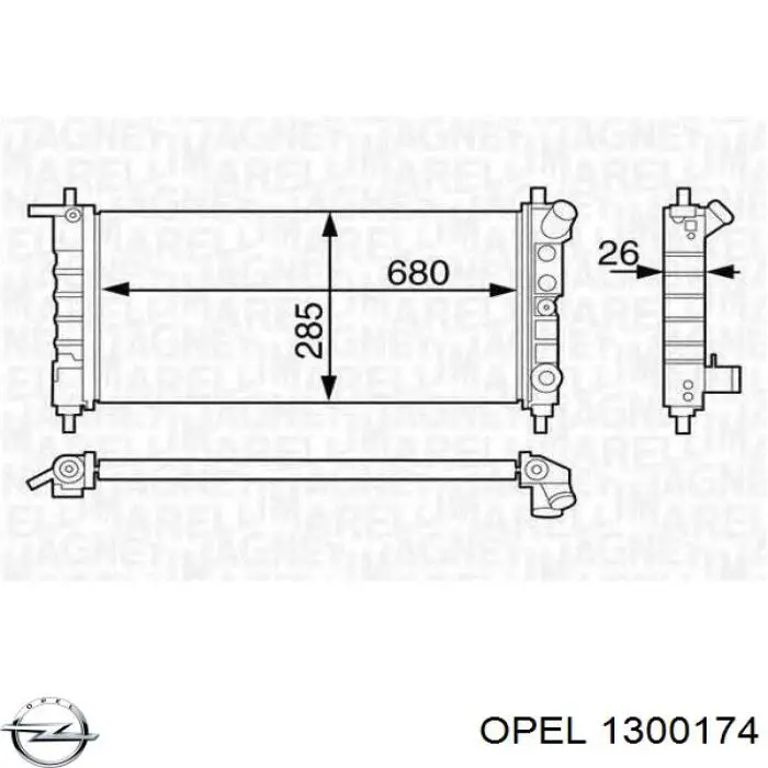 Радіатор основний Opel 1300174 ціна, від 49.35 USD