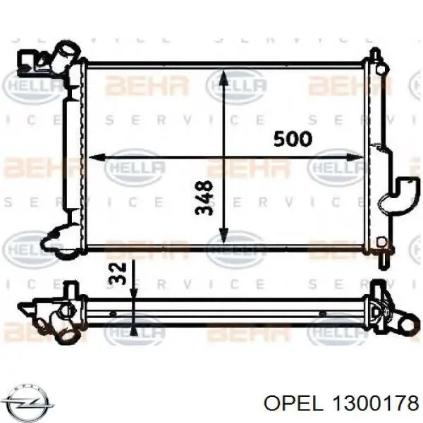 Радіатор 1300178 Opel