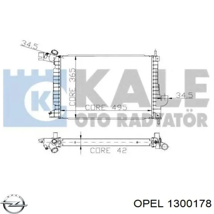 Радіатор основний Opel 1300178 ціна, від 62.90 USD