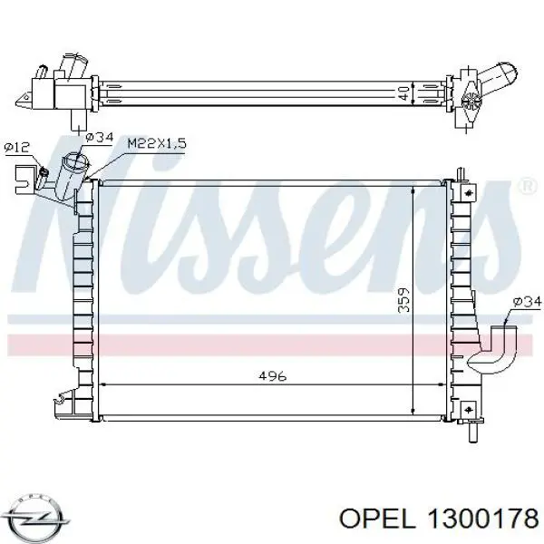 Купити 1300178 Opel Радіатор двигуна