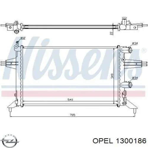 Радіатор основний Opel 1300186 ціна, від 58.17 USD