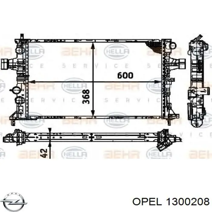 1300208 Opel радіатор охолодження двигуна