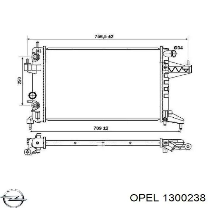 1300238 Opel Радіатор охолодження двигуна