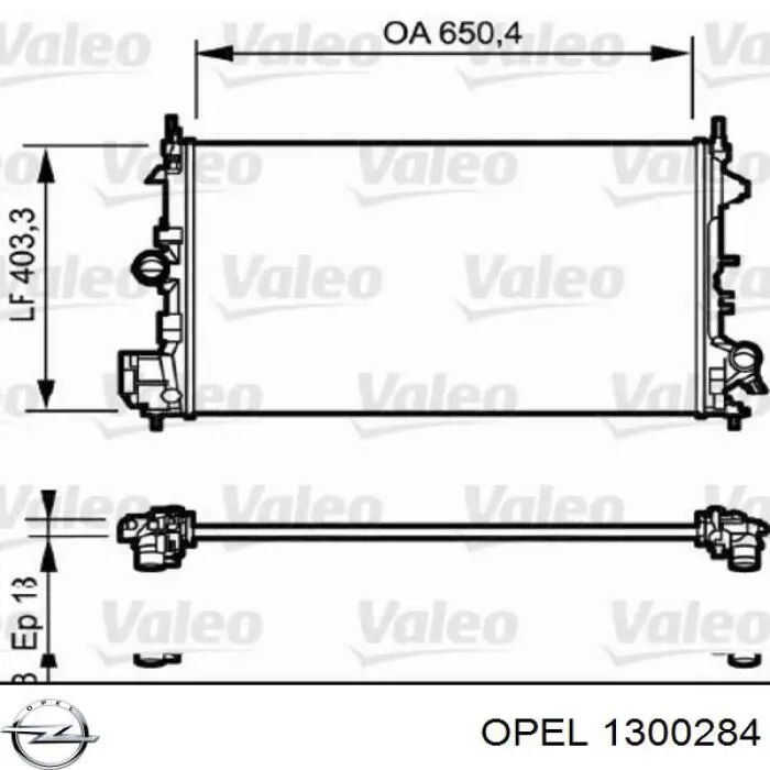 Радіатор основний Opel 1300284 ціна, від 84.85 USD