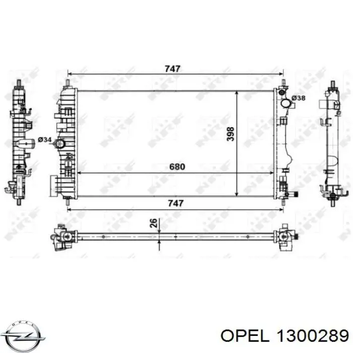 1300289 Opel радіатор охолодження двигуна