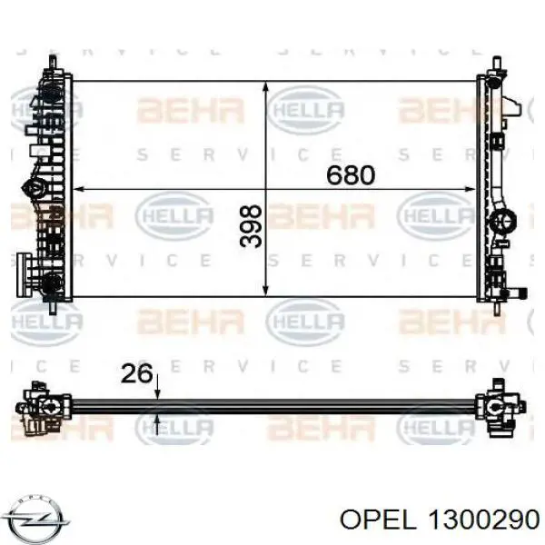 1300290 Opel радіатор охолодження двигуна