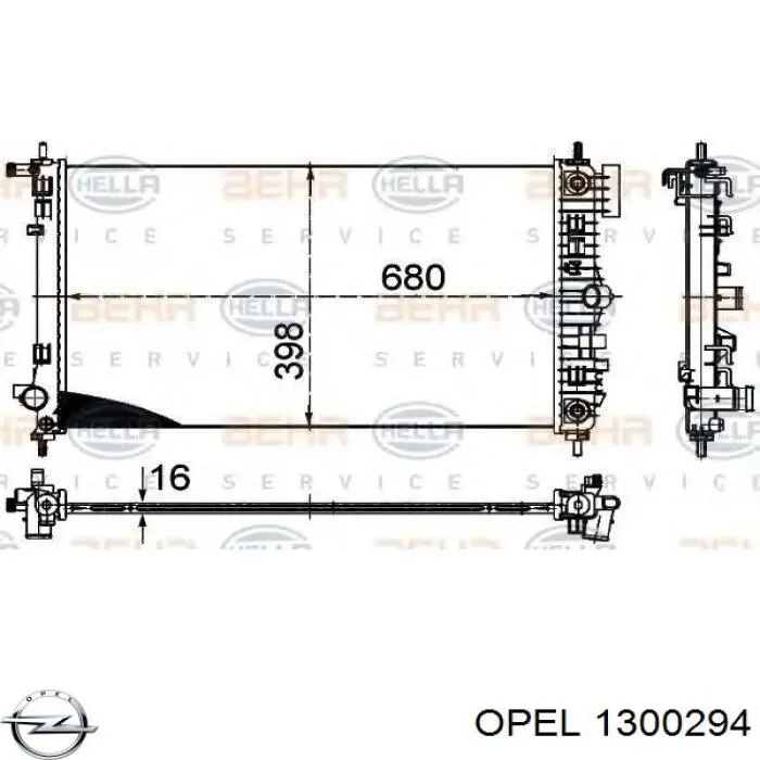 1300294 Opel радіатор охолодження двигуна