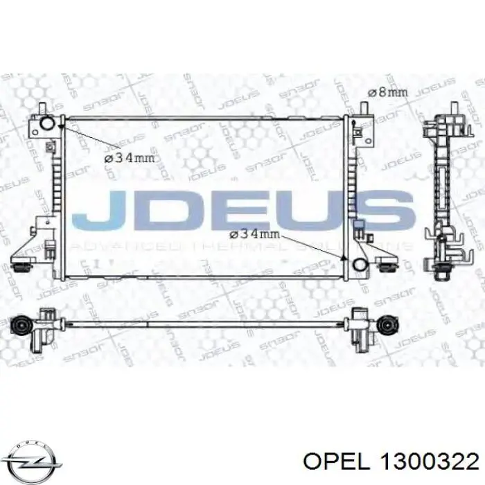 1300322 Opel Радіатор охолодження двигуна