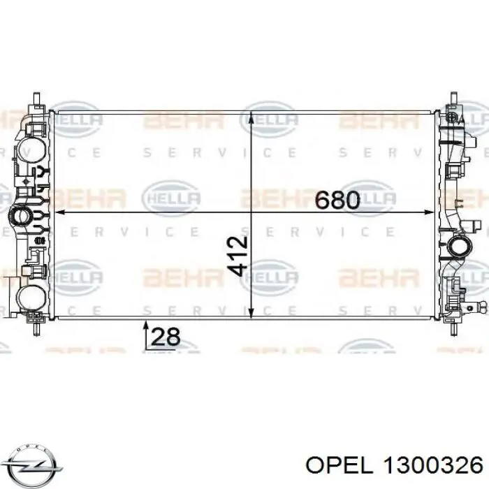 1300326 Opel радіатор охолодження двигуна
