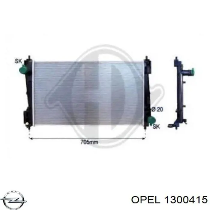 Радіатор основний Opel 1300415 ціна, від 78.79 USD
