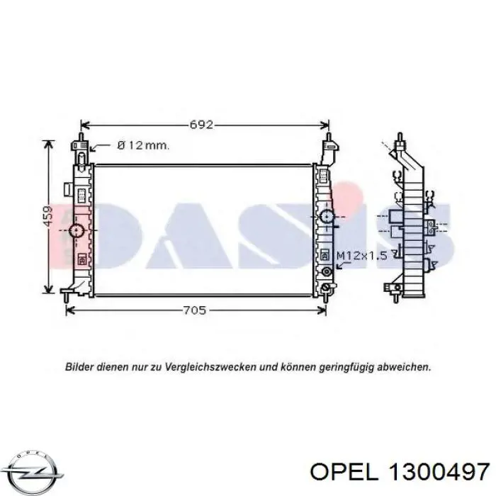 1300497 Opel радіатор охолодження двигуна