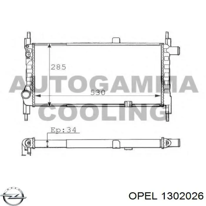 1302026 Opel радіатор охолодження двигуна