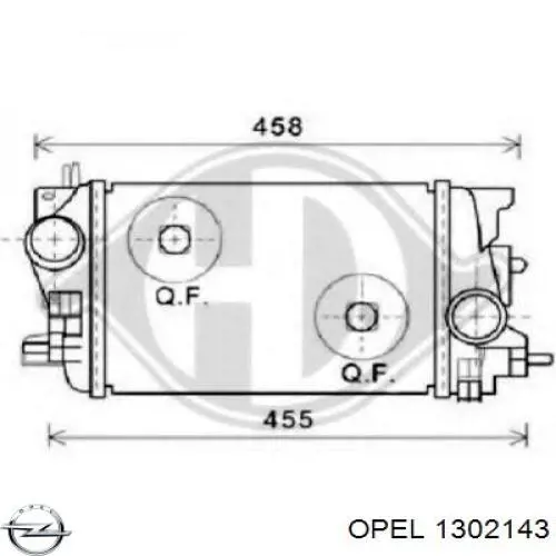 Інтеркулер 1302143 Opel