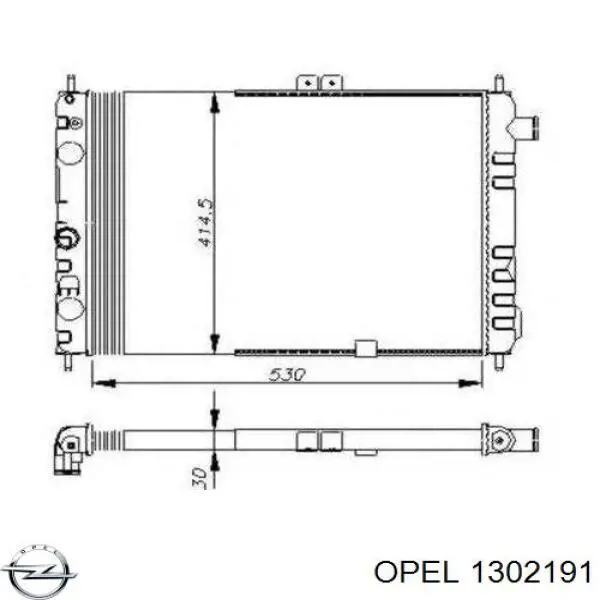 1302191 Opel радіатор охолодження двигуна