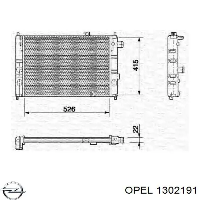 1302191 Opel Радіатор охолодження двигуна