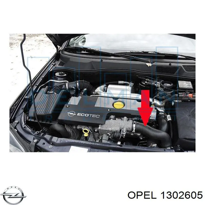 Шланг/патрубок интеркуллера 1302605 Opel