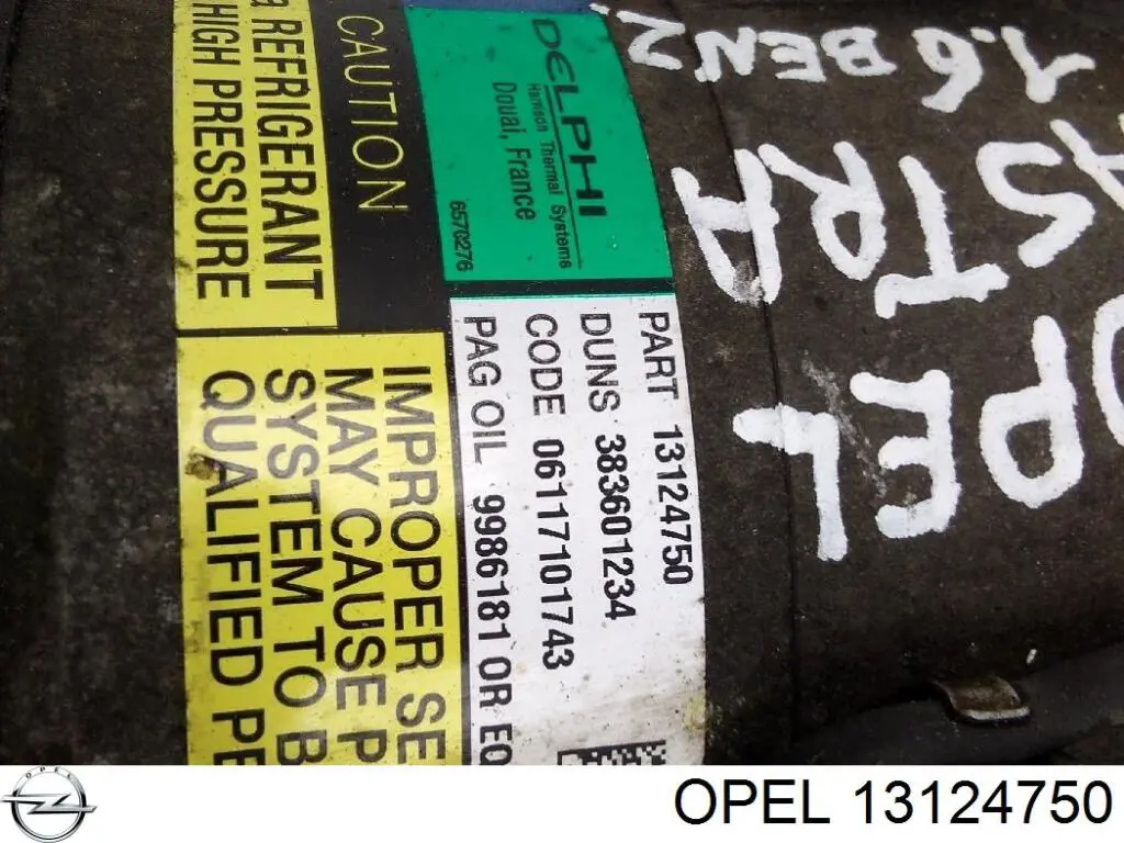 Компресор системи кондиціювання Opel 13124750 ціна, від 126.55 USD