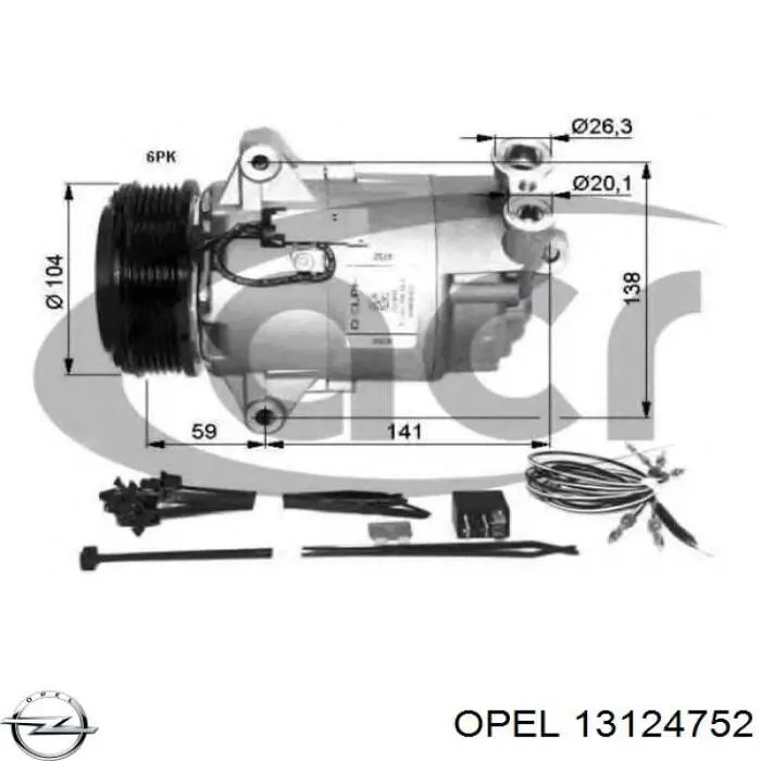 Купити 13124752 Opel Компресор кліматичної установки