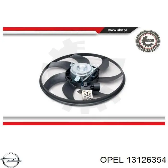 13126354 Opel електровентилятор охолодження в зборі (двигун + крильчатка)