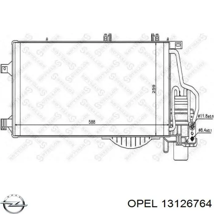 Радіатор кондиціонера 13126764 Opel