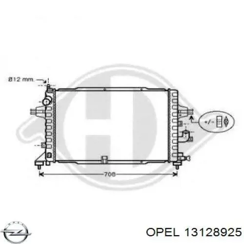 Радіатор охолодження двигуна 13128925 Opel